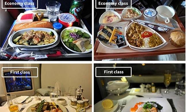 Φαγητό και αεροπορικές εταιρείες: Τι τρώνε οι επιβάτες στην οικονομική θέση και τι στην πρώτη;(PICS)