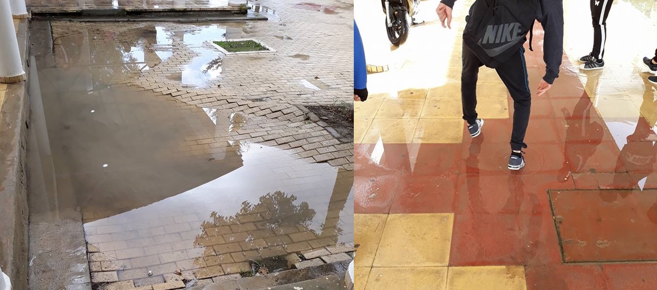 Πλημμύρισε το Λύκειο Βεργίνας μετά την κακοκαιρία που έπληξε τη Λάρνακα – Pics