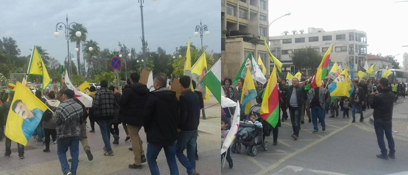 Οι Κούρδοι της Λάρνακας σε πορεία κατά των τουρκικών επιδρομών (pics)