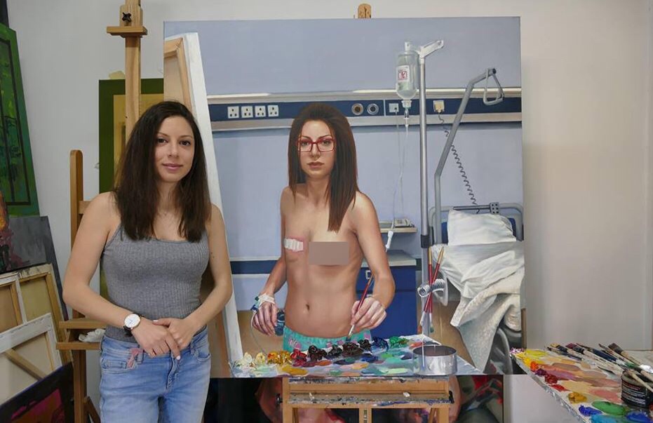 Η Κύπρια ζωγράφος, έβαλε τον εαυτό της στη θέση μίας καρκινοπαθούς μετά από μαστεκτομή