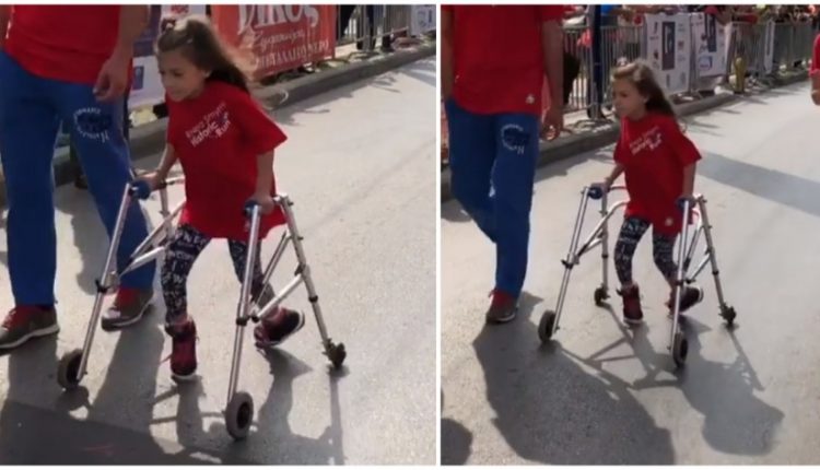 Κορίτσι με προβλήματα αναπηρίας έτρεξε με πατερίτσες σε μαραθώνιο της Νέας Σμύρνης και συγκίνησε τους πάντες