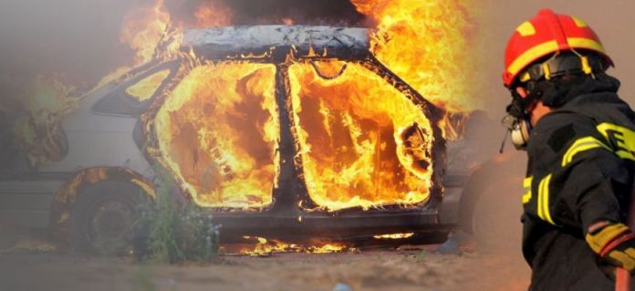 Λάρνακα: Στις φλόγες το όχημα που ενεπλάκη στο τροχαίο
