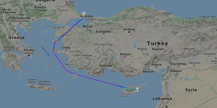 Απευθείας πτήση από Κωνσταντινούπολη σε Λάρνακα λόγω έκτακτου περιστατικού