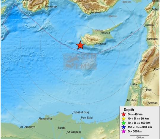 Μικρός σεισμός έγινε αισθητός στην Κύπρο
