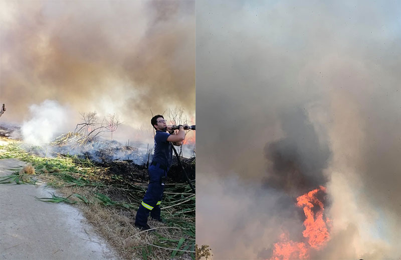 Φωτογραφίες από την φωτιά που μαίνεται κοντά στην Αλυκή (photos)