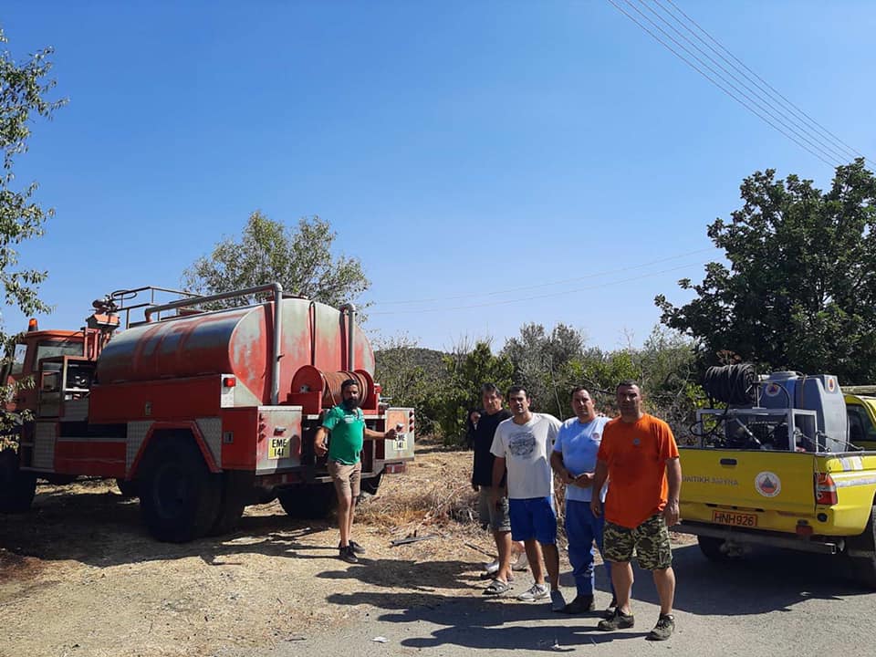 Πυρκαγιά ξέσπασε στην Ορά και η οποία κατασβέστηκε από την Πολιτική Άμυνα Λάρνακας