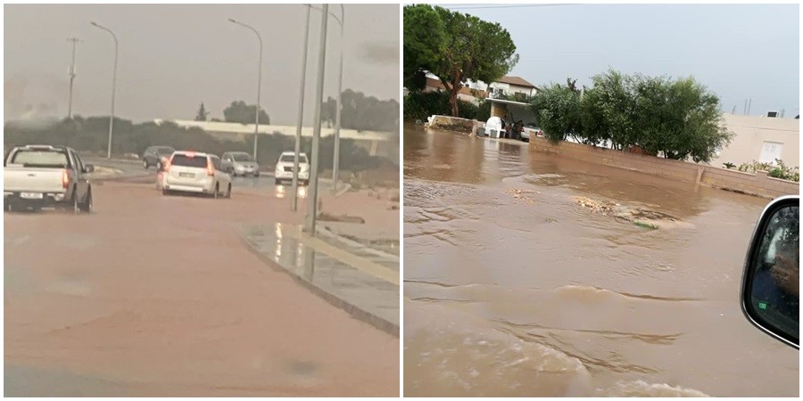 «Πνίγηκε» η Ελ. Αμμόχωστος από τις βροχές- Δρόμοι έγιναν ποτάμια (vids)