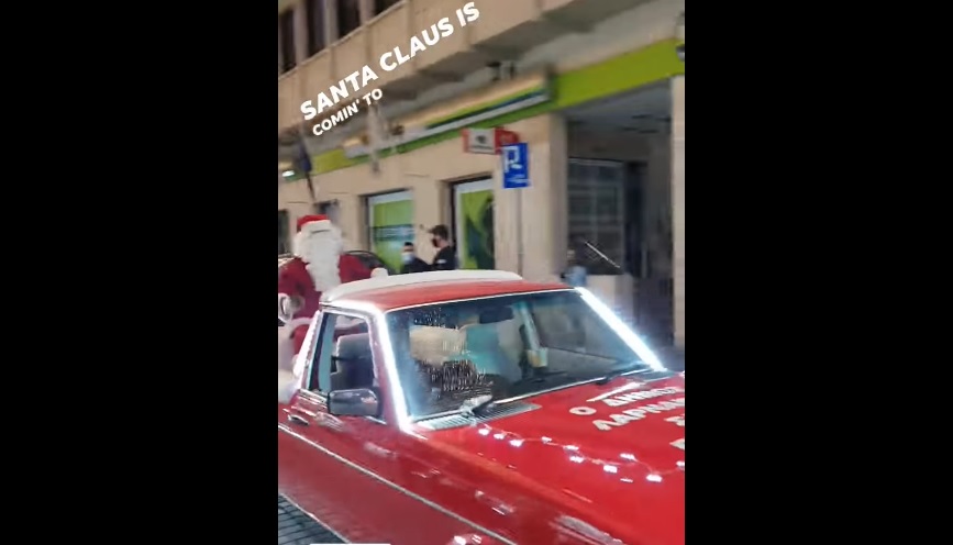 Στο κέντρο της Λάρνακας ο Άγιος Βασίλης (Βίντεο)