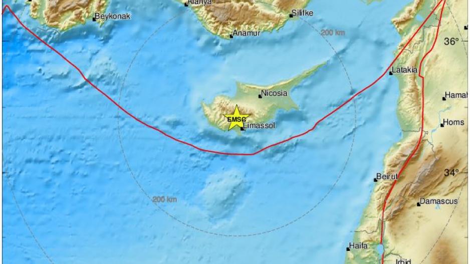 Στη Γεράσα το επίκεντρο της σεισμικής δόνησης που ταρακούνησε την Κύπρο