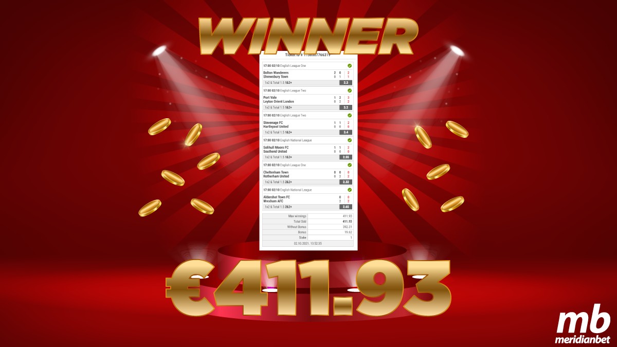 Meridianbet Winner Ticket (4/10)