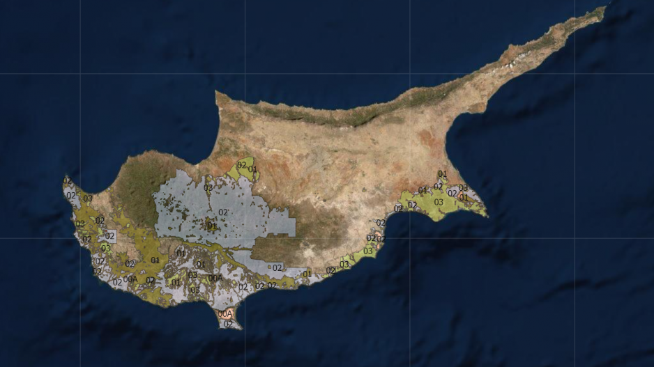Σκανάρουν και χωρίζουν την Κύπρο σε ζώνες εδαφικής καταλληλόλητας για αναπτύξεις