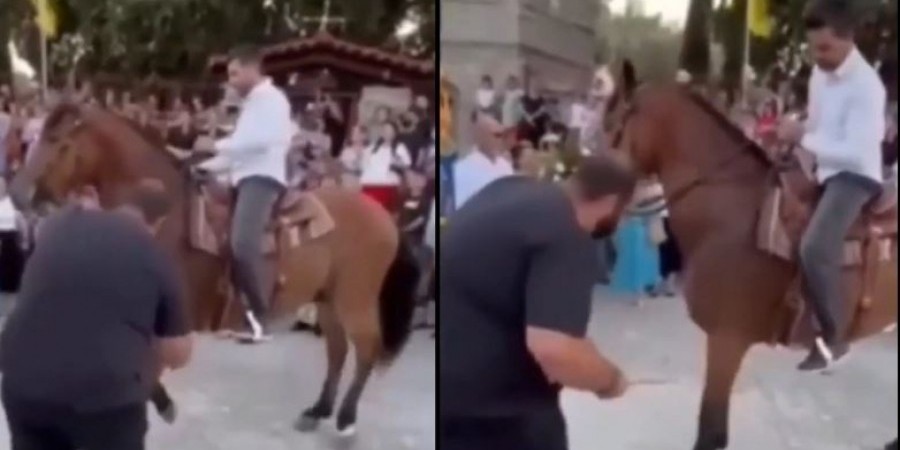 Ελλάδα: Ανάγκασαν άλογα να… προσκυνήσουν εικόνα της Αγίας Παρασκευής (ΒΙΝΤΕΟ)