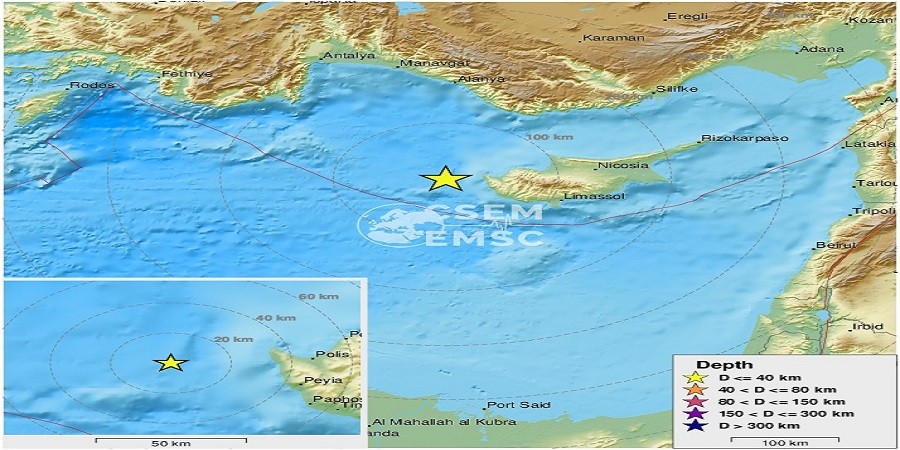 4 Ρίχτερ η σεισμική δόνηση στην Πάφο – Ελαφρά αισθητή και σε άλλες επαρχίες