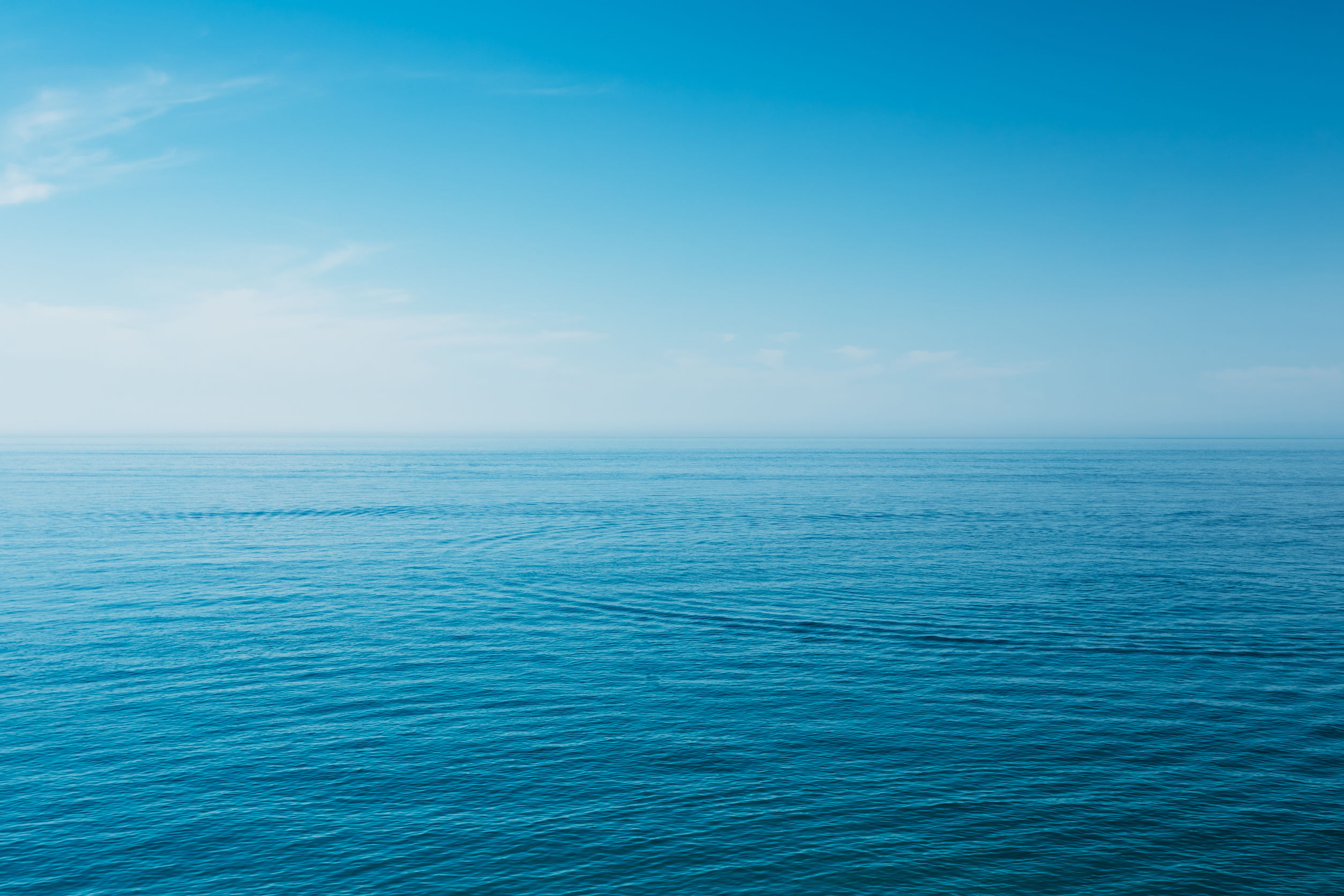 Sea Ocean And Blue Clear Sky Background