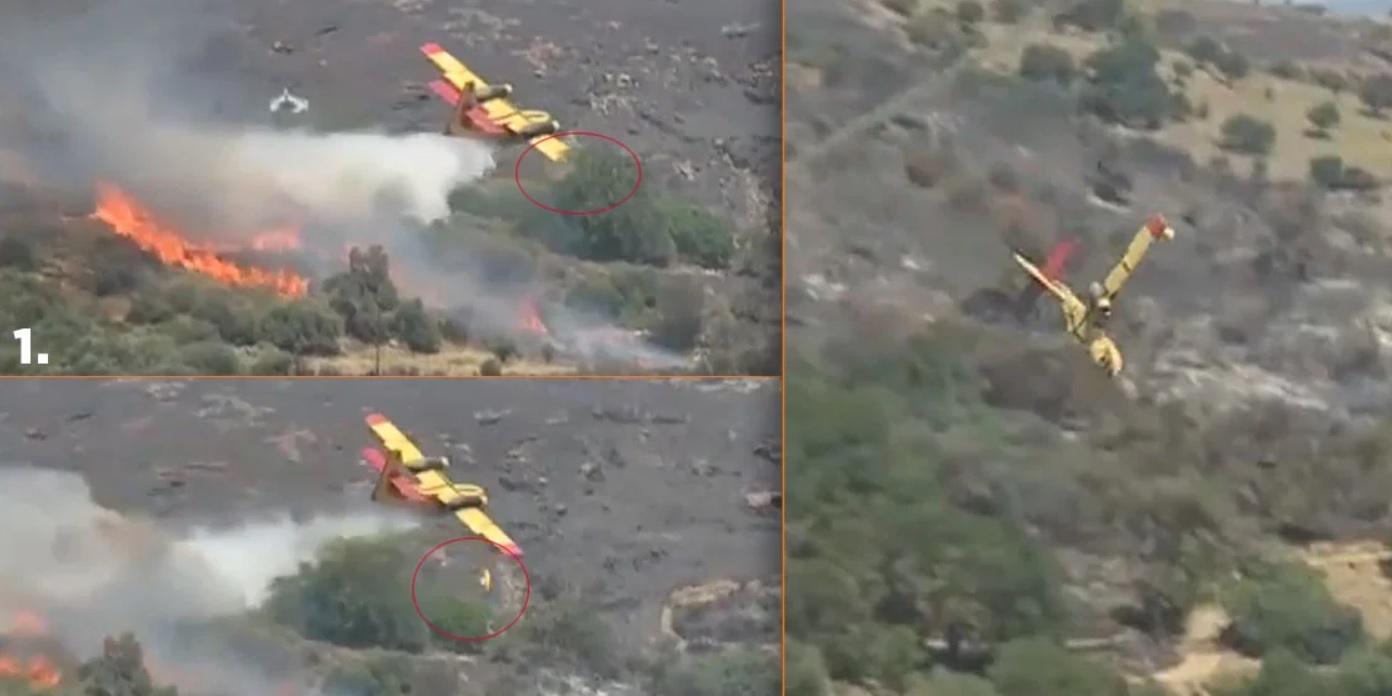 Ελλάδα: Έπεσε Canadair ενώ επιχειρούσε κατάσβεση της πυρκαγιάς (ΒΙΝΤΕΟ)