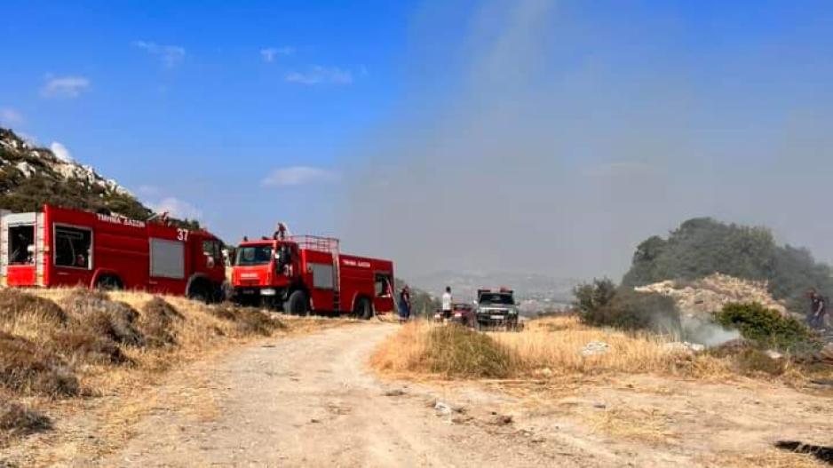 Πυρκαγιά στα Κελλιά, έκανε στάχτη 3 δεκάρια με καλαμιώνες