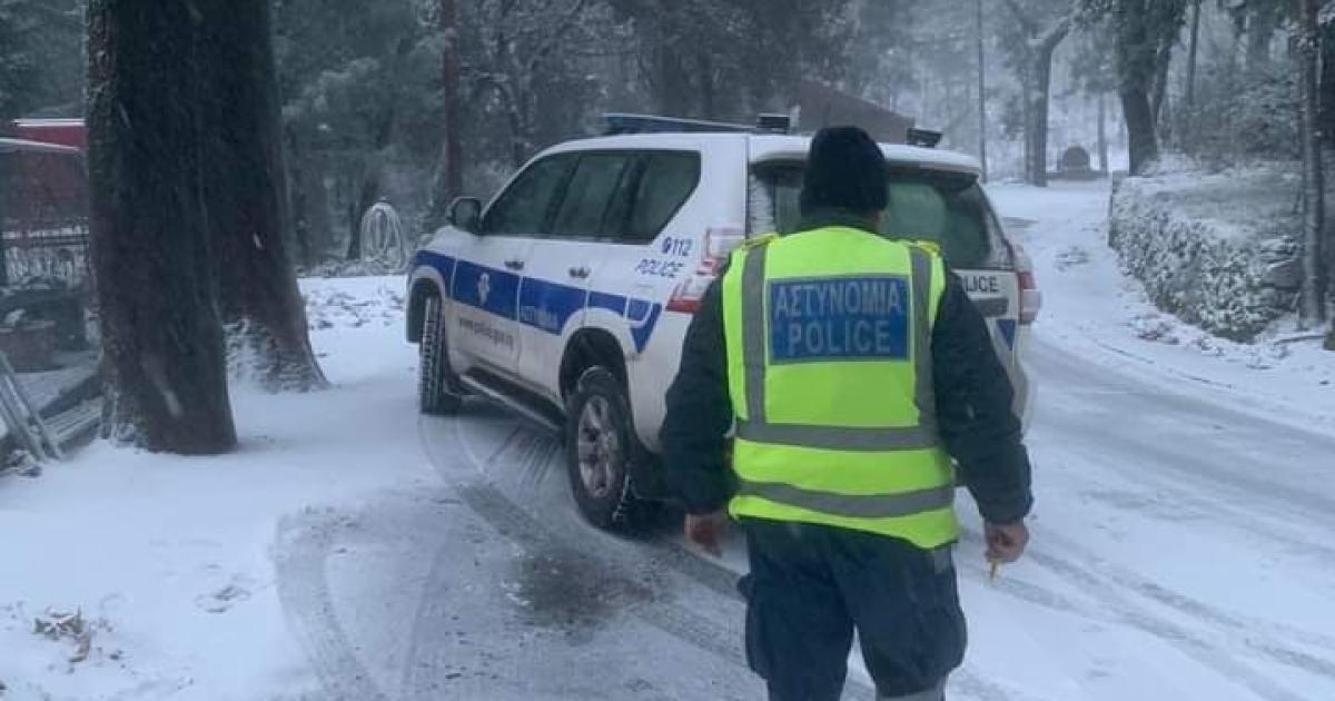 Αυτοί οι δρόμοι είναι κλειστοί στο Τρόοδος λόγω χιονόπτωσης και παγετού