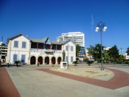 Europa_Square_-_Larnaca_District_Administration_building_and_Statue_of_Zeno_Cyprus