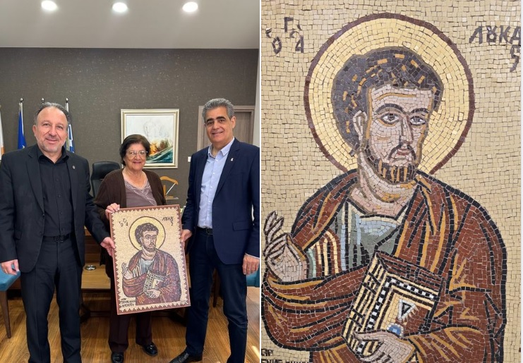 Μια απρόσμενη δωρεά ήρθε στον Δήμο Αραδίππου – Ένα αριστουργηματικό ψηφιδωτό του Αποστόλου Λουκά