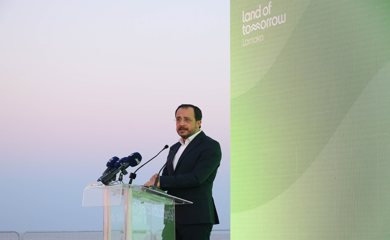 Ο ΠτΔ στην εκδήλωση για το έργο Larnaka Land of Tomorrow που σχεδιάζει η εταιρεία PETROLINA, στο παραλιακό μέτωπο της Λάρνακας