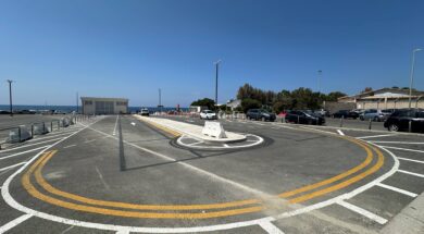 New passenger drop off area