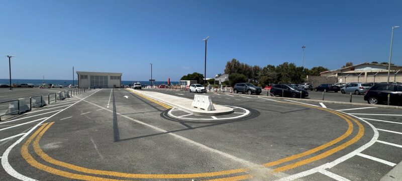 New passenger drop off area
