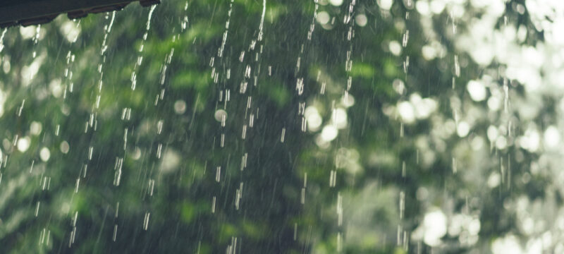 rain outside the windows of the villa. tropics