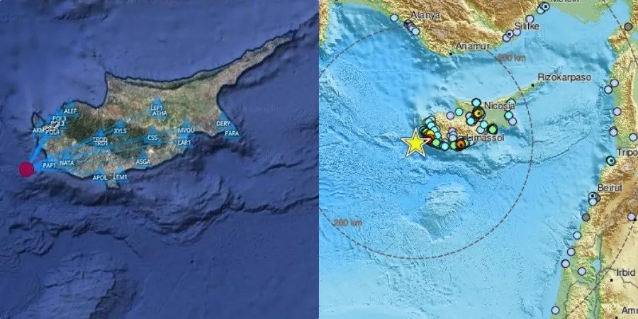 Δύο μετασεισμοί μετά τα 4,9 Ρίχτερ – Έντονα αισθητός σε Πάφο και Λεμεσό