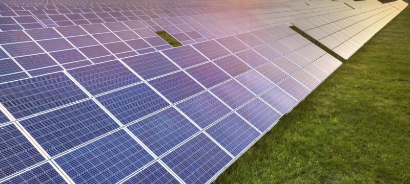 Blue solar photo voltaic panels system producing renewable clean