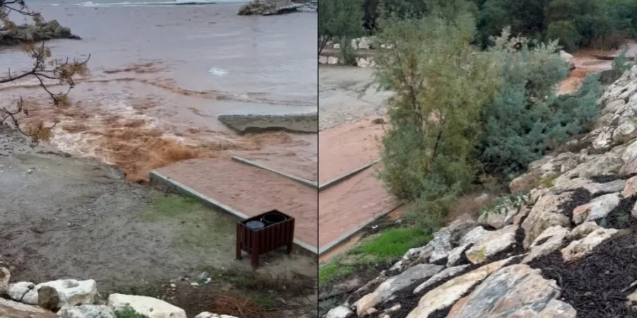 Κοκκίνισε η θάλασσα της Αγίας Τριάδας