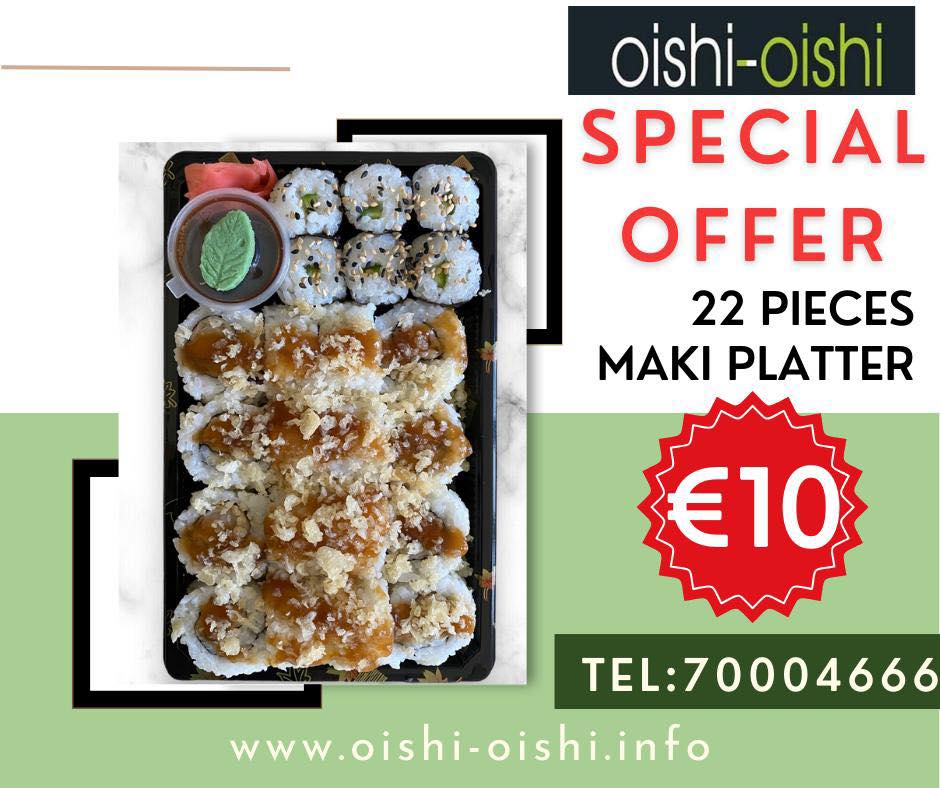 Θες sushi; Στο Oishi Oishi θα φας 22 sushi με 10 ευρώ!