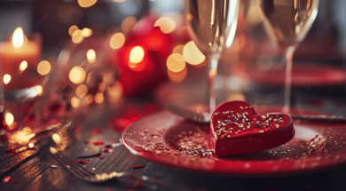 pngtree-valentines-dinner-background-red-heart-plate-with-champagne-glass-and-confetti-image_15599755