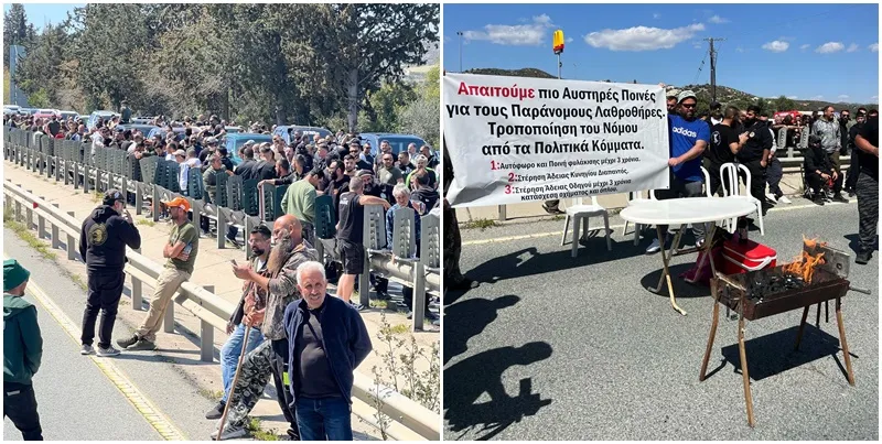 Μπλόκαραν τον αυτοκινητόδρομο οι κυνηγοί – Άναψαν μέχρι και φουκού (φώτο)