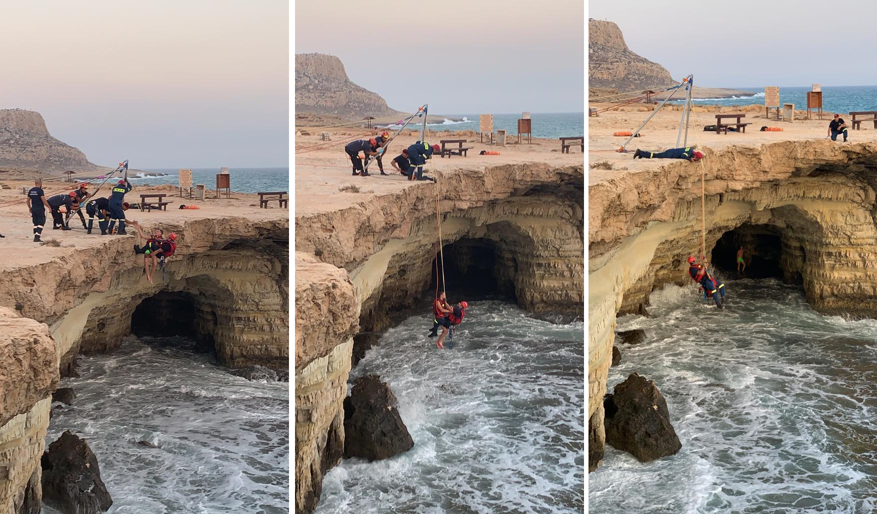 Διάσωση γυναίκας στις θαλασσινές σπηλιές – Μεταφέρθηκε στο νοσοκομείο