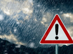 29307451 – bad weather – caution – warning sign