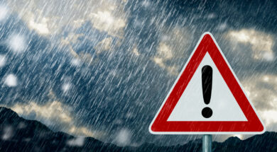 29307451 – bad weather – caution – warning sign