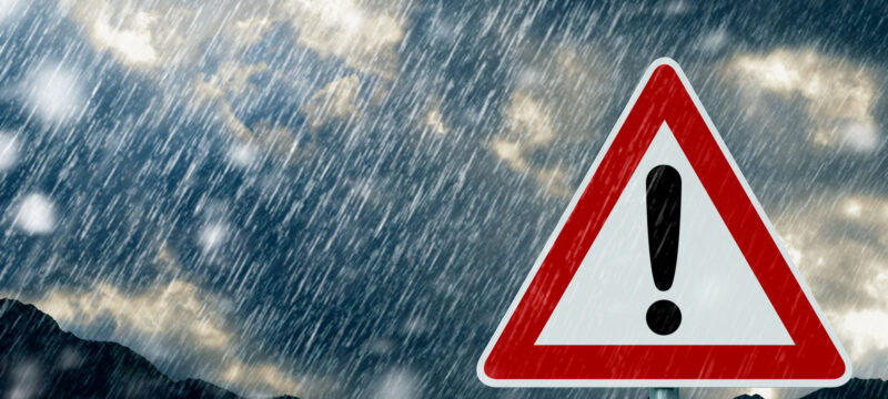29307451 – bad weather – caution – warning sign