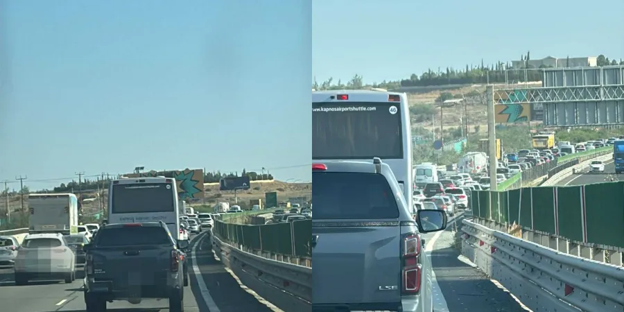 Τροχαίο στο ύψος των Χαλεπιανών προκαλεί πανικό στον αυτοκινητόδρομο (φώτο)