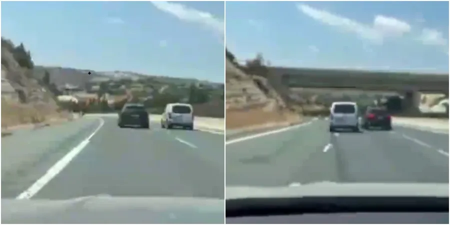 Επικίνδυνος οδηγός προσπαθεί να προκαλέσει τροχαίο στον αυτο/δρομο Επικίνδυνος οδηγός προσπαθεί να προκαλέσει τροχαίο στον αυτο/δρομο