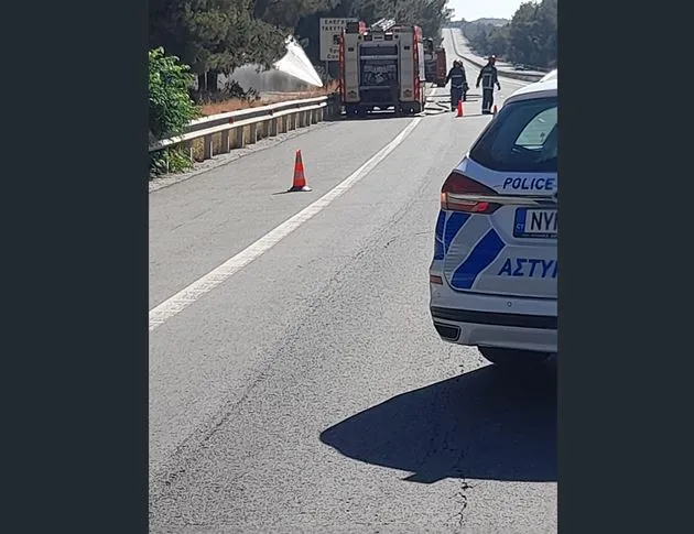 Διαρροή υγραερίου από βυτιοφόρο στο δρόμο Λάρνακας – Κοφίνου: «Δεν μπορεί να προκαθοριστεί ο ακριβής χρόνος ανοίγματος του δρόμου»