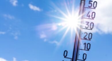 Thermometer,Shows,High,Temperature,In,Summer