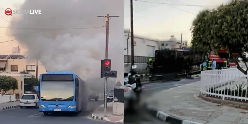 Στις φλόγες λεωφορείο εν κινήσει το πρωί της Τρίτης