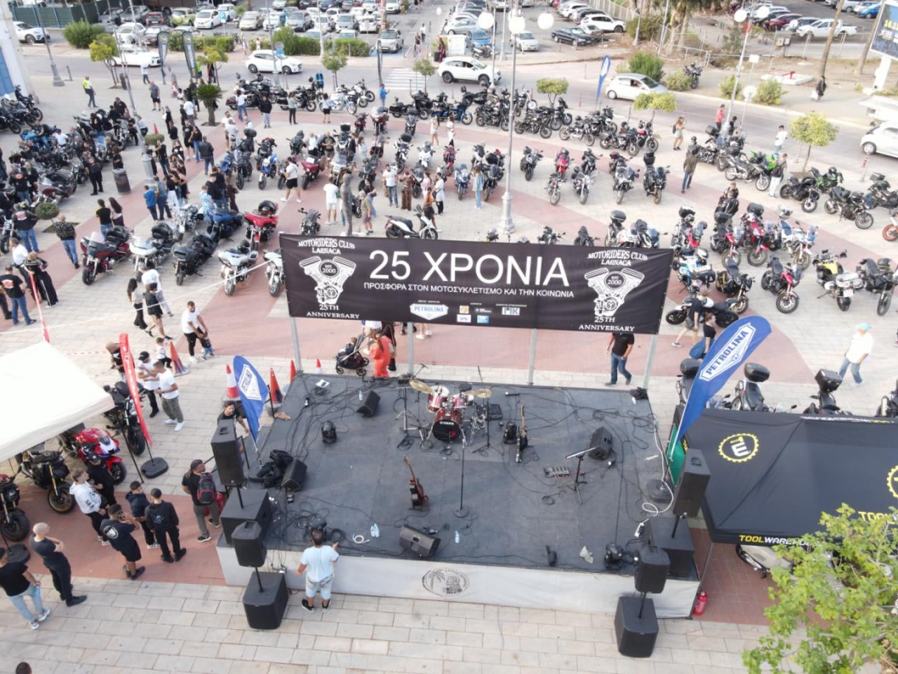 Με επιτυχία η εκδήλωση για τα 25 χρόνια Motoriders Club Larnaca στην πλατεία Ευρώπης στις Φοινικούδες