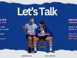 Blue and White Modern Lets Talk Podcast Announcement Instagram P