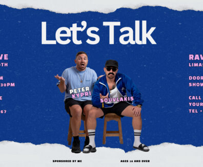 Blue and White Modern Lets Talk Podcast Announcement Instagram P