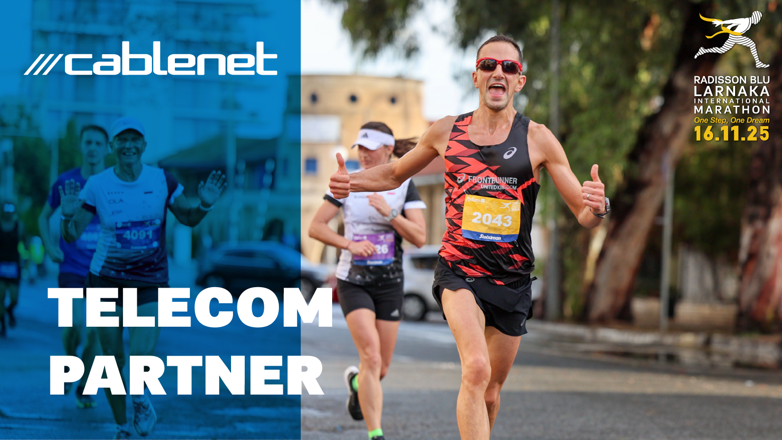 Η Cablenet Επίσημος Χορηγός Τηλεπικοινωνίας του Radisson Blu Διεθνούς Μαραθωνίου Λάρνακας 2025