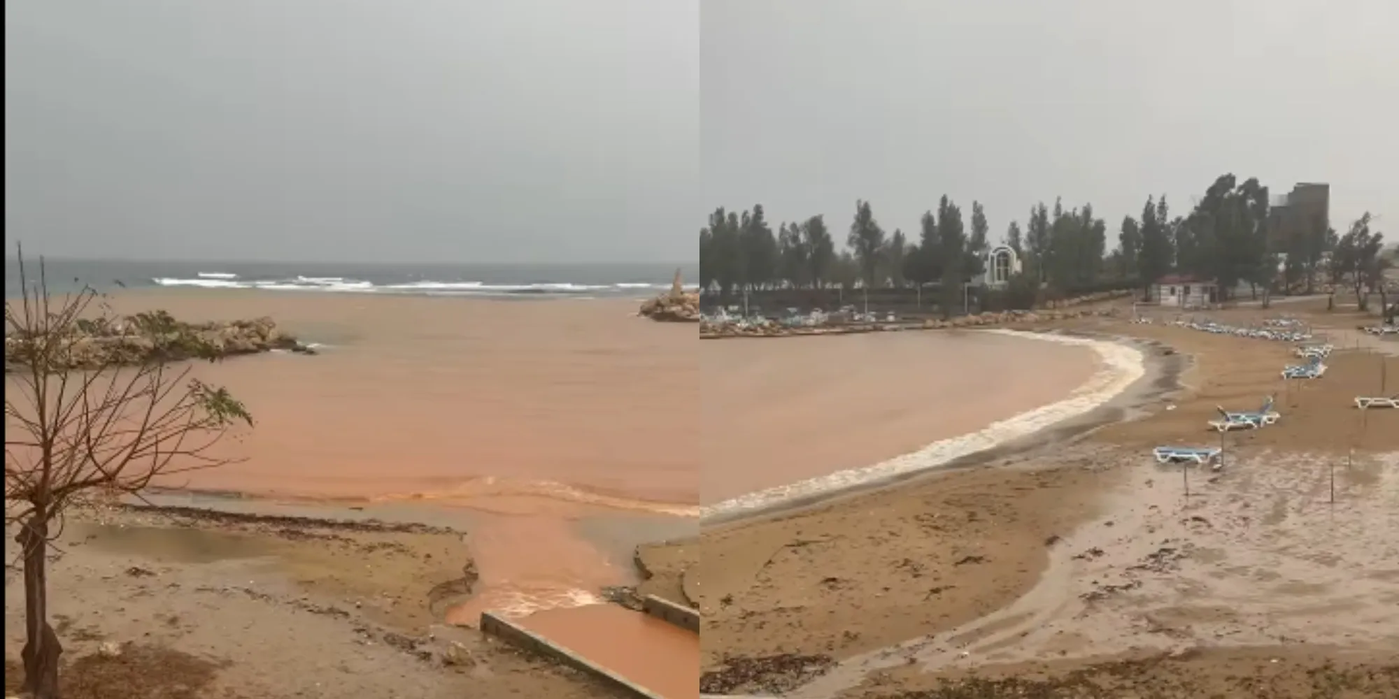 «Κοκκίνισε» η θάλασσα της Αγίας Τριάδας στο Παραλίμνι   (βίντεο)