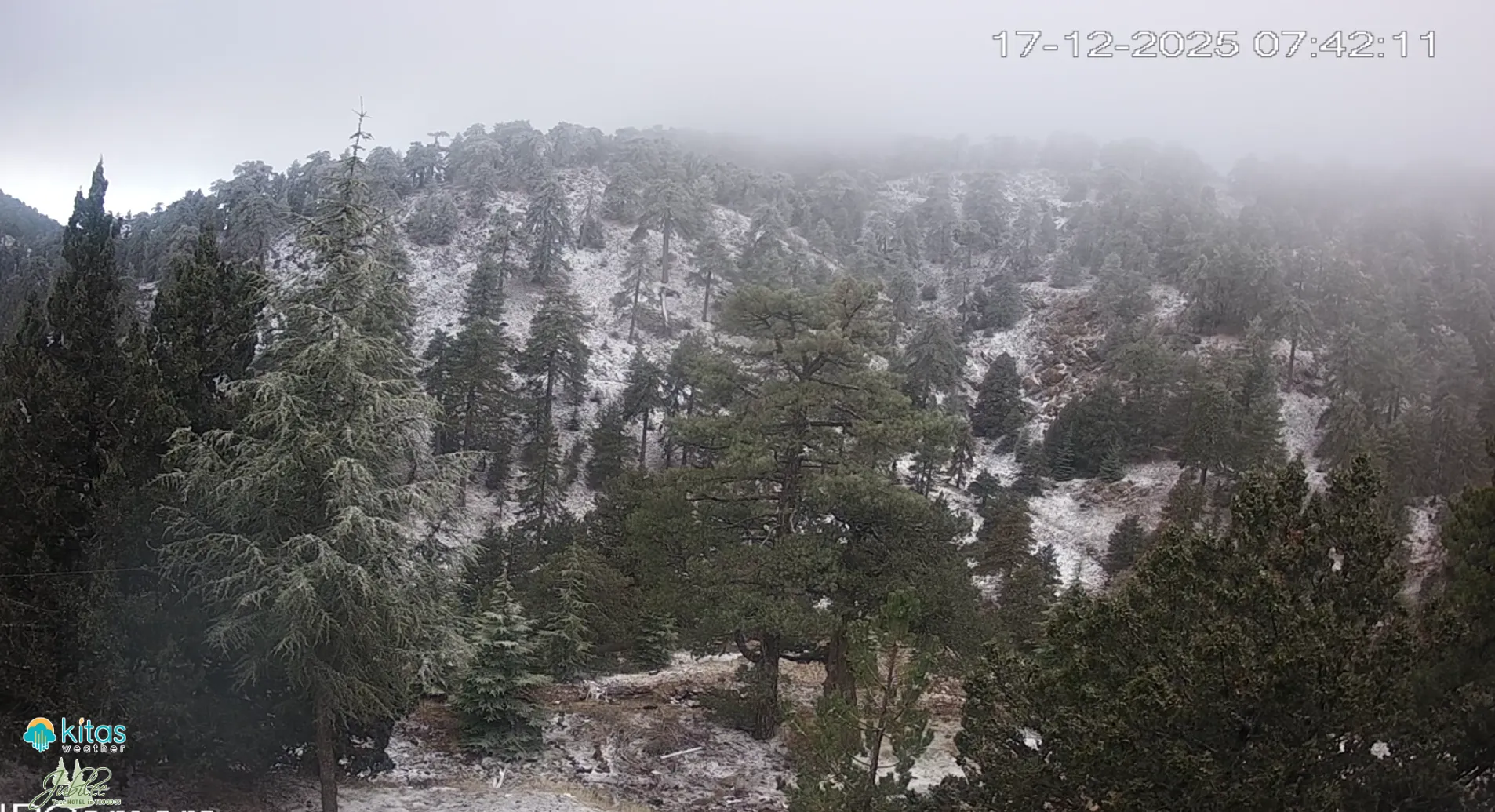 Λευκή μαγεία στο Τρόοδος: Xιόνισε για πρώτη φορά φέτος χθες βράδυ