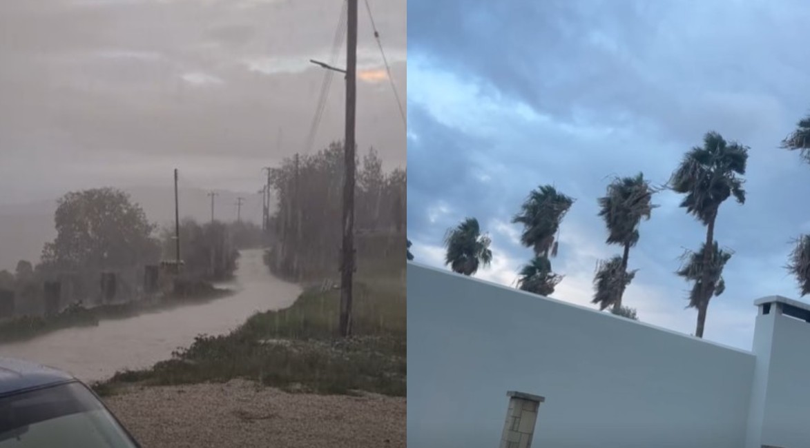 Στο έλεος της κακοκαιρίας η Πάφος: Πάσσαλος της ΑΗΚ καταπλάκωσε αυτοκίνητο