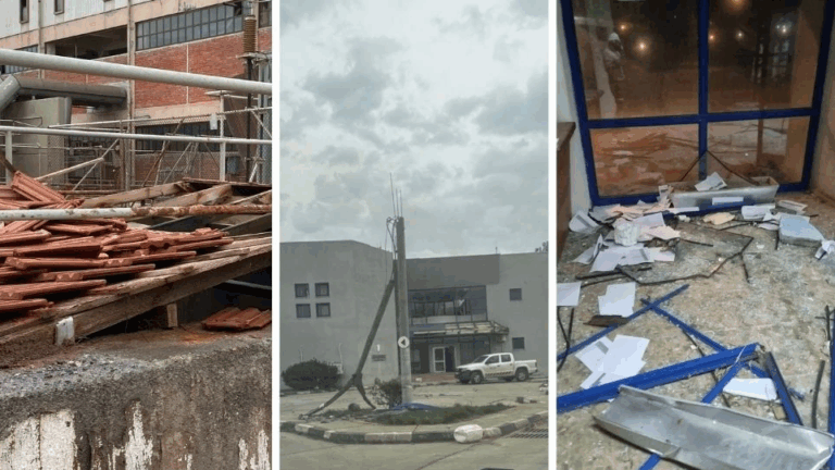 Ανεμοστρόβιλος «χτυπήσε» τον ηλεκτροπαραγωγό σταθμό Κερύνειας (ΦΩΤΟ)